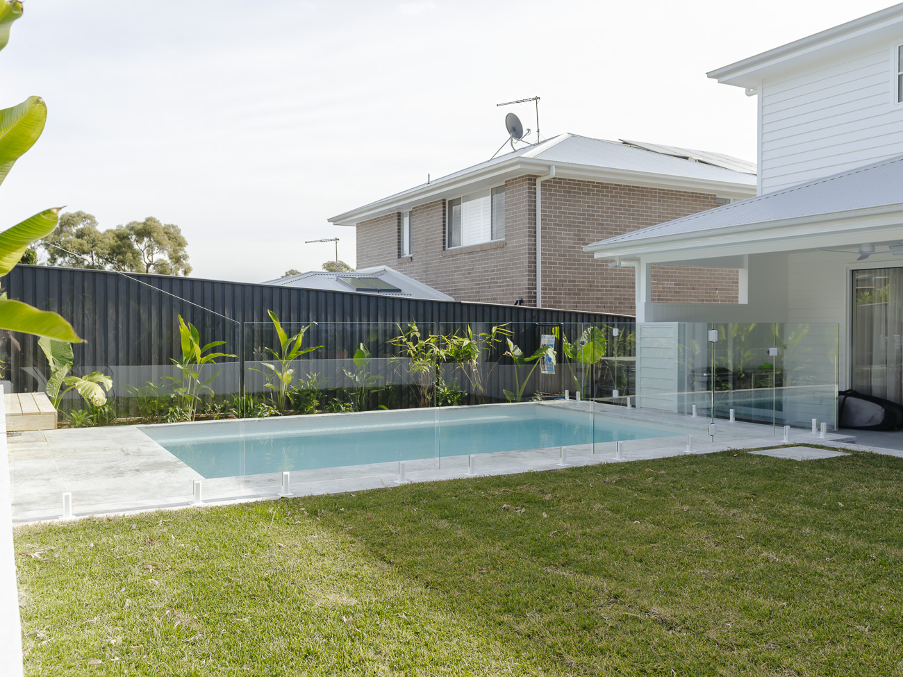 Glass fencing at the North Manly Residence