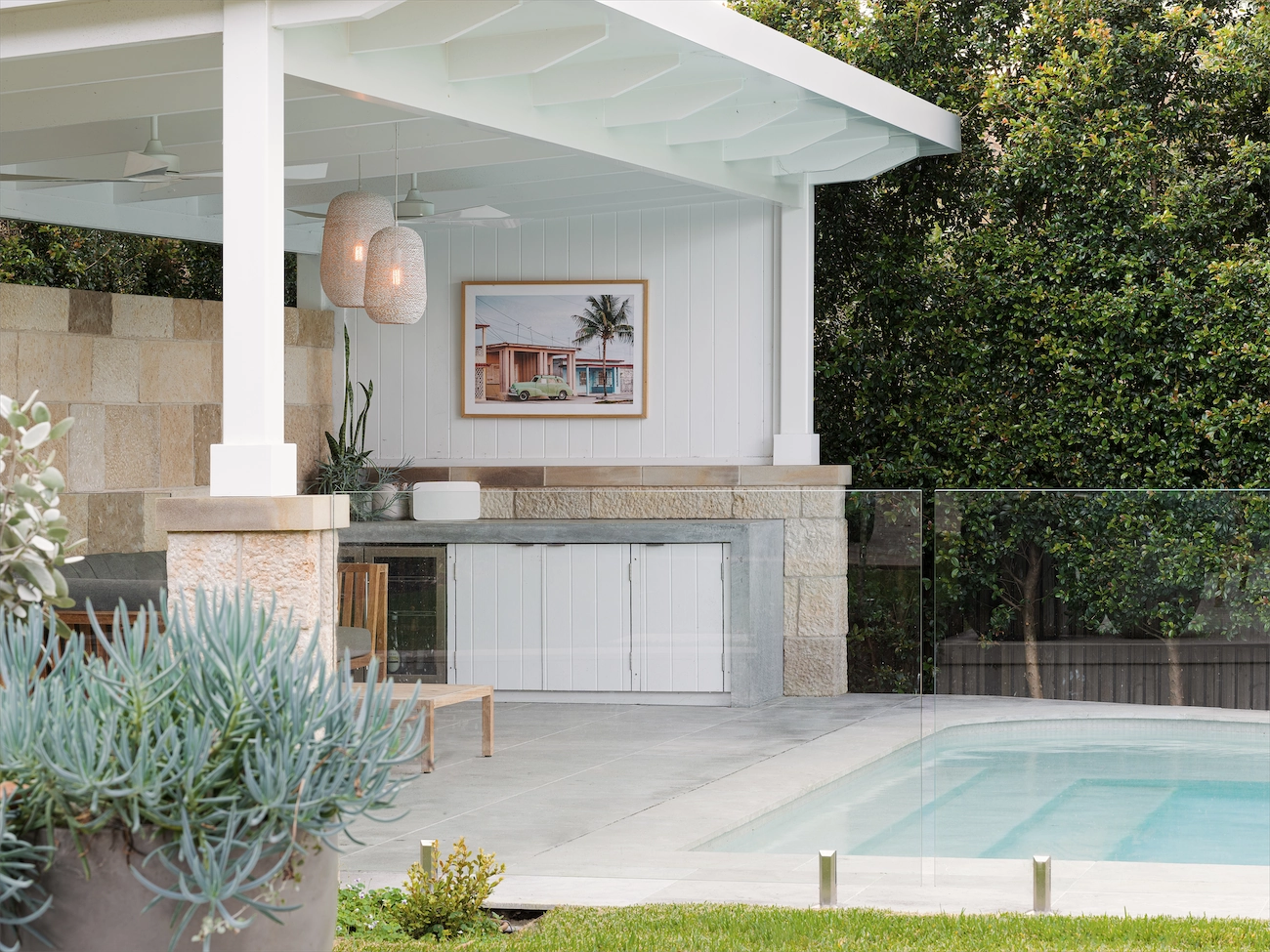 Glass fencing at the Forestville Residence