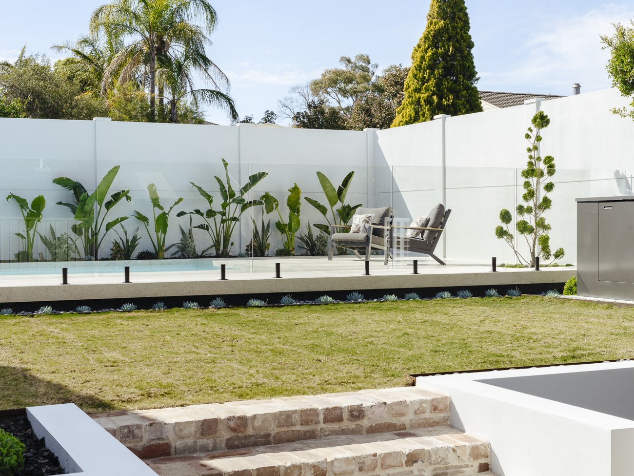 Glass fencing at the Kellyville Residence