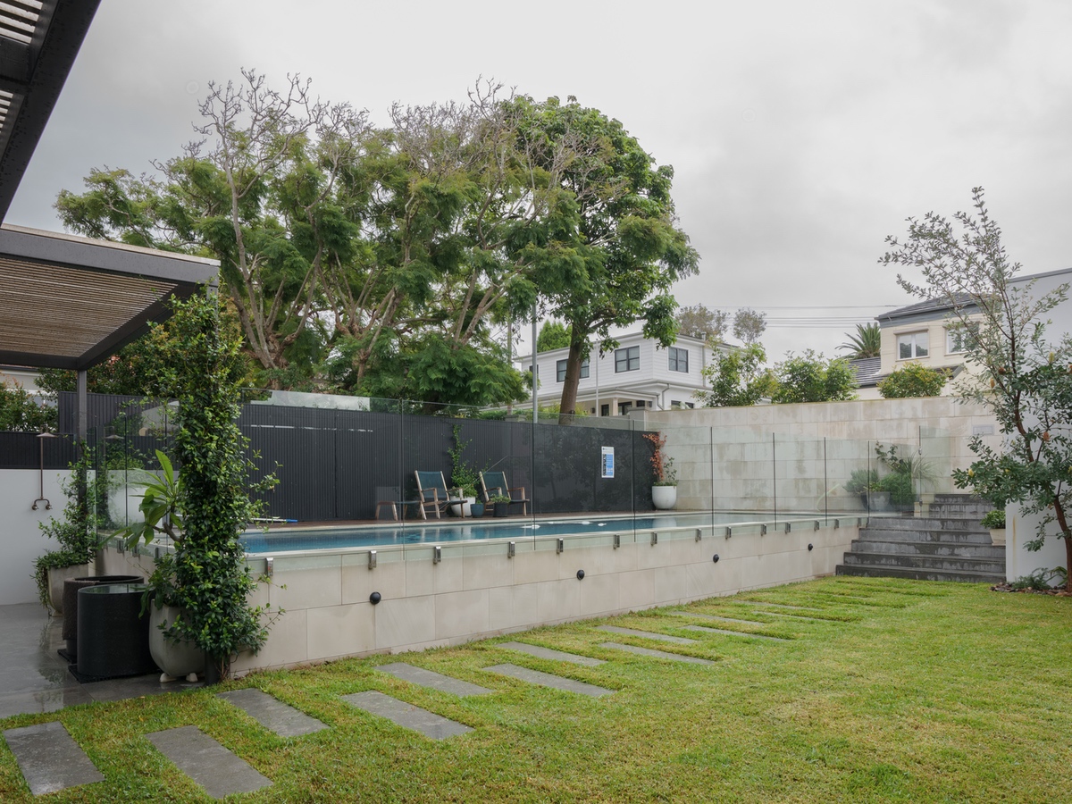 Glass fencing at the Mosman Residence