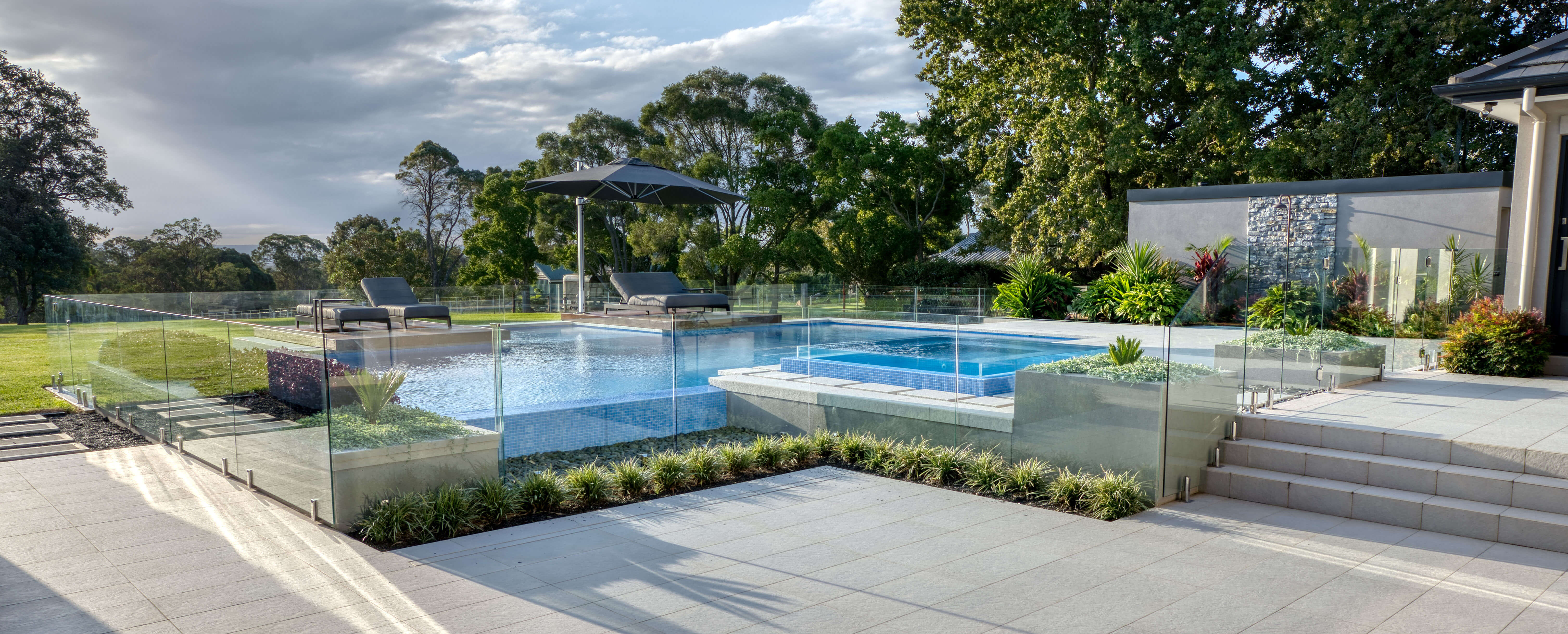 Glass fencing at the Kenthurst Residence