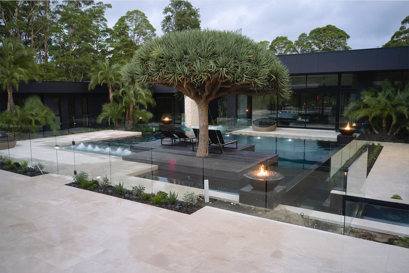 Glass fencing at the Dural Residence