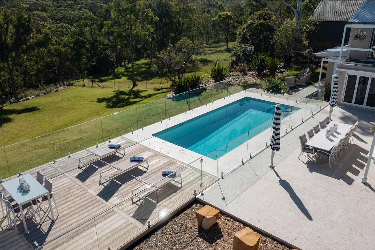 Glass fencing at the Kenthurst Residence