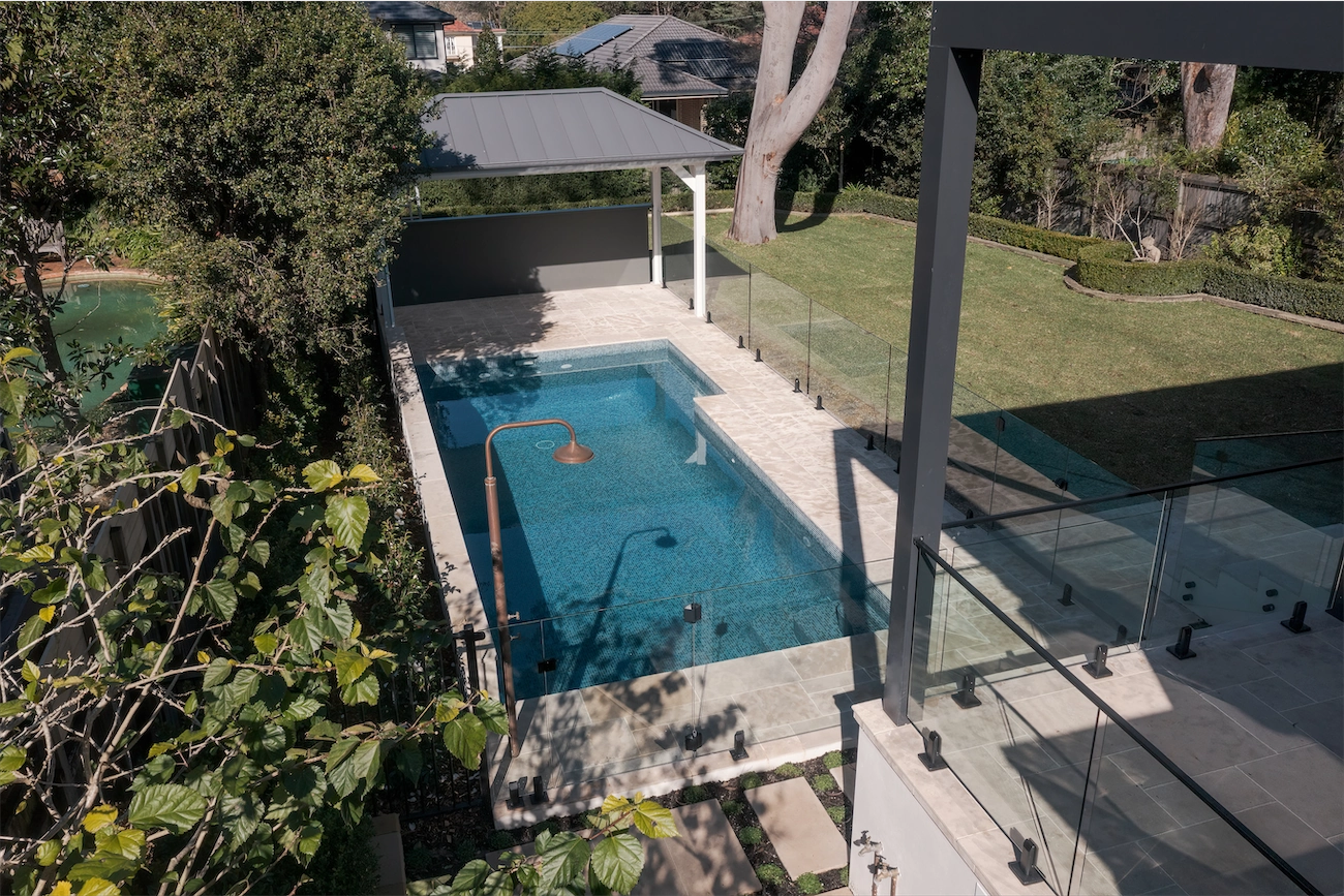 Glass fencing at the East Lindfield Residence