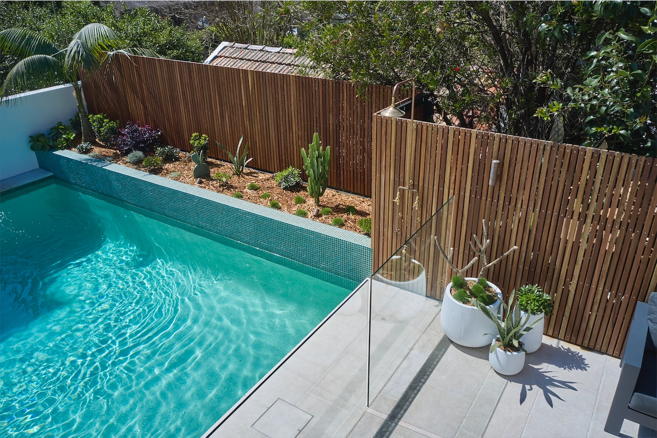Glass fencing at the Freshwater Residence