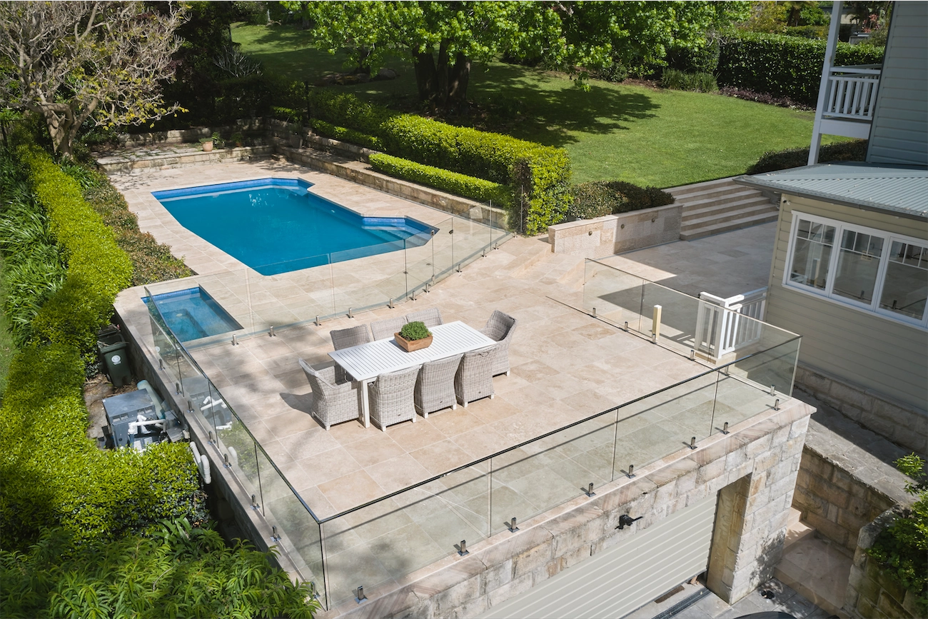 Glass fencing at the Church Point Residence