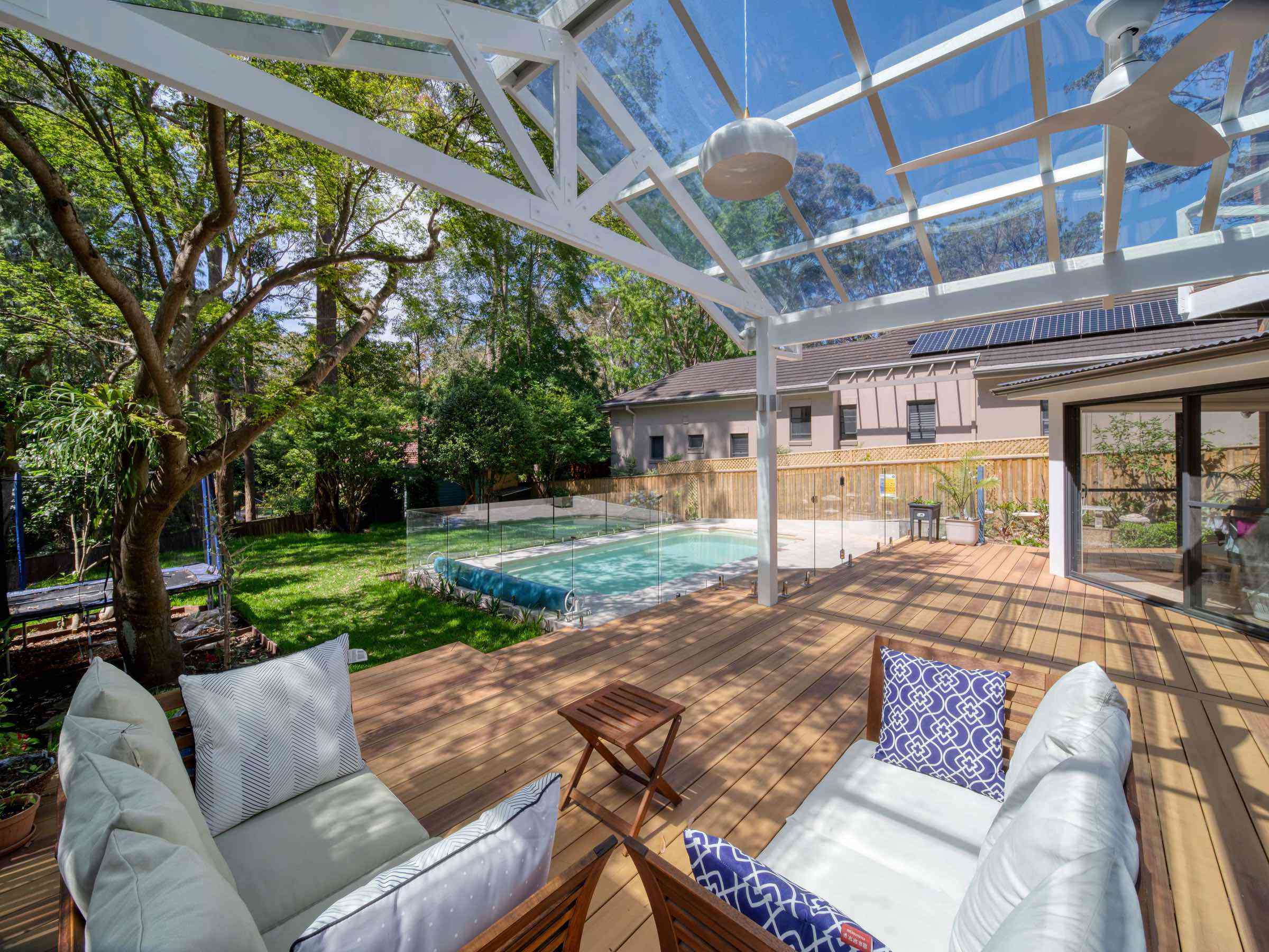 Glass fencing at the Wahroonga Residence