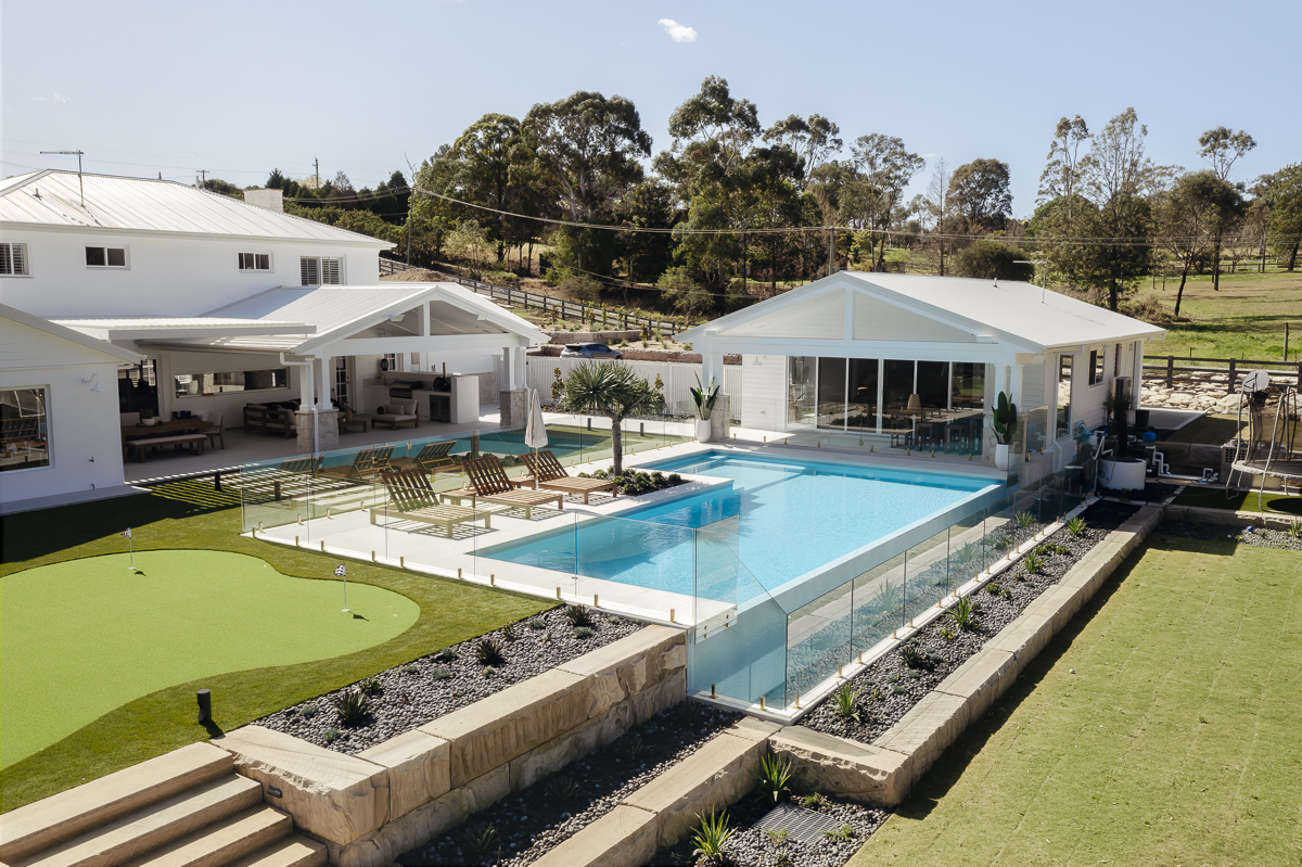 Glass fencing at the Annangrove Residence