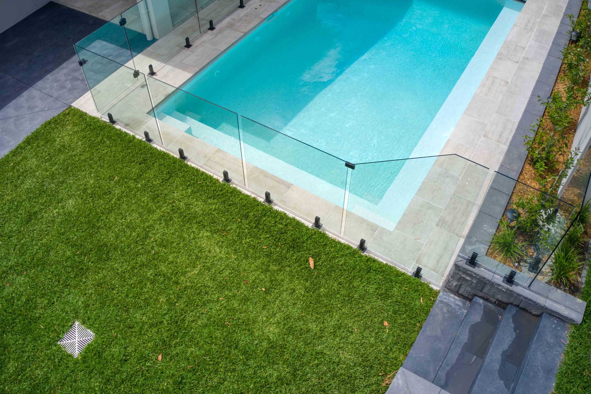 Glass fencing at the North Ryde Residence