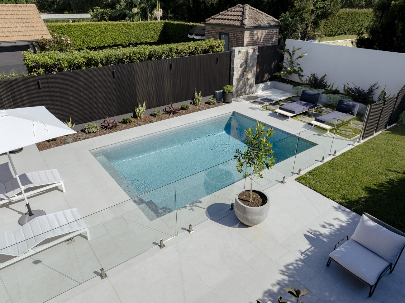 Glass fencing at the Concord Residence