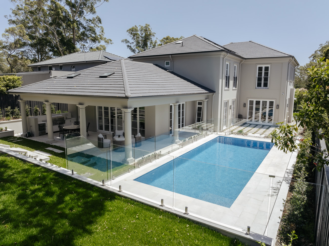 Glass fencing at the Pymble Residence