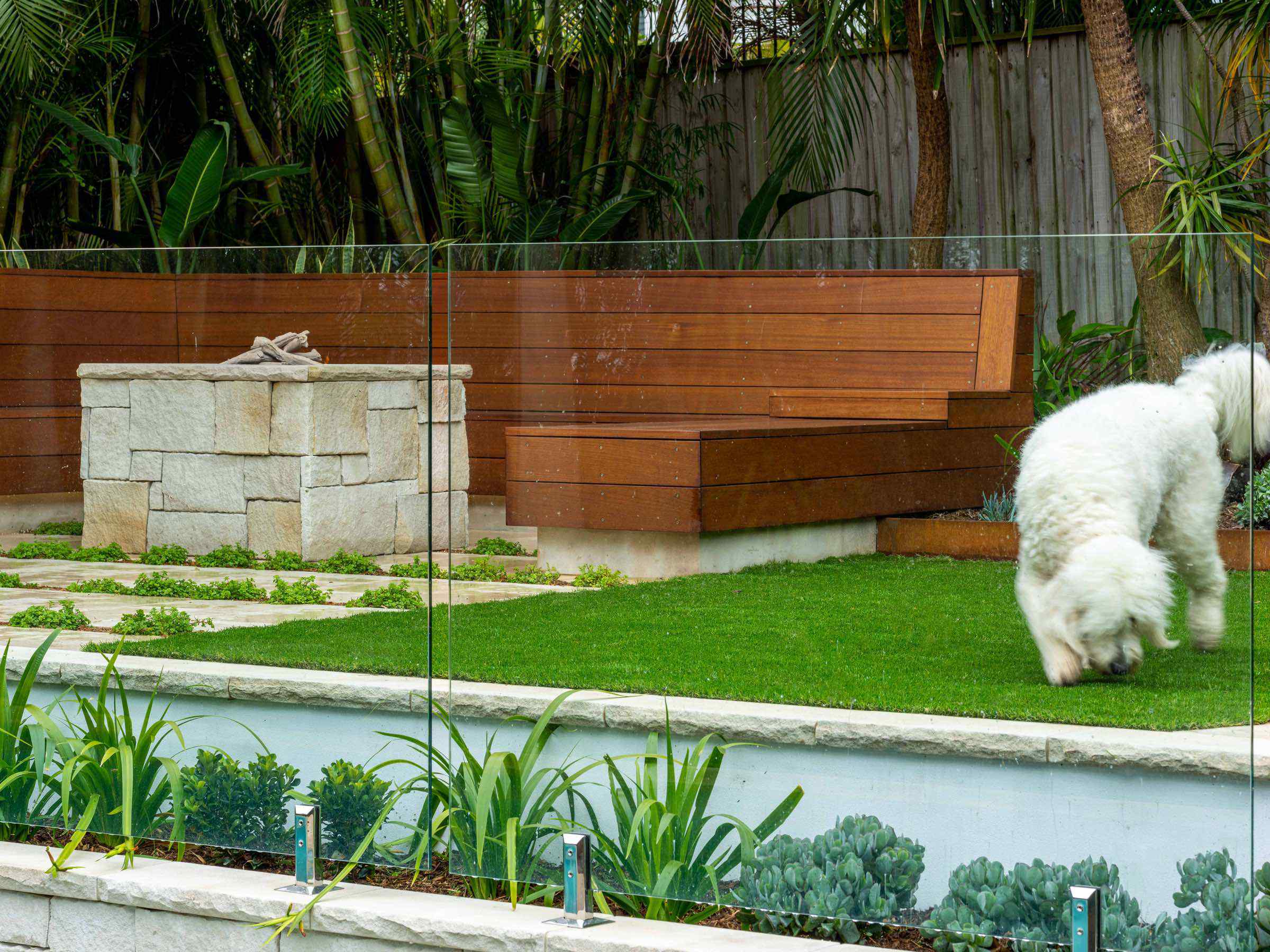 Glass fencing at the Warriewood Residence
