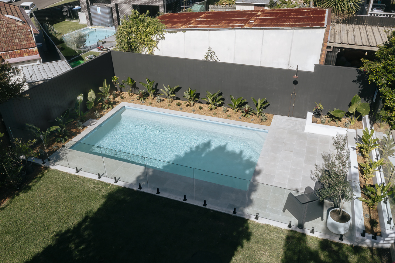 Glass fencing at the Kirrawee Residence