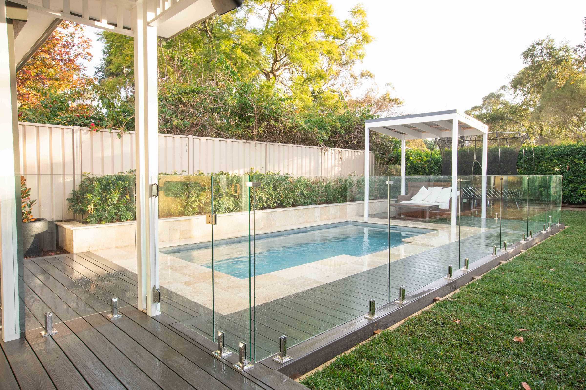 Glass fencing at the Glenbrook Residence