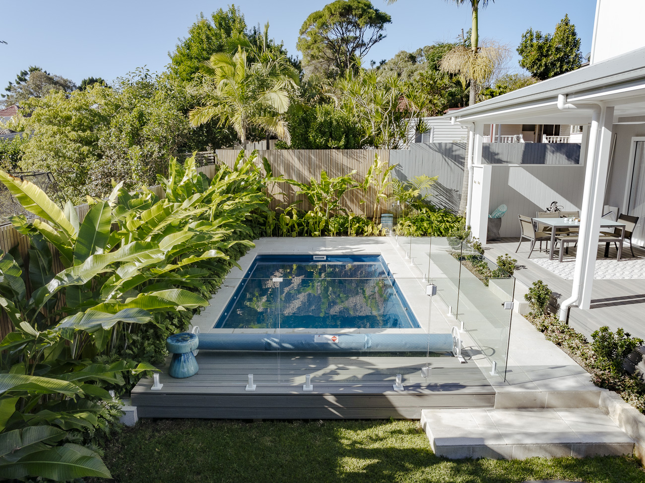 Glass fencing at the  North Manly Residence