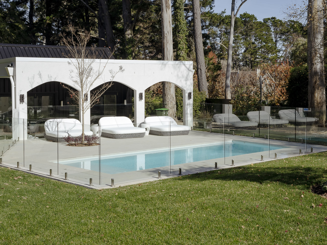 Glass fencing at the  Burradoo Residence
